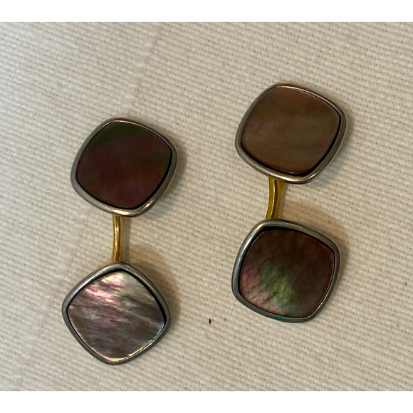 Lot Vintage Art Deco Snap Links Pull Apart Cufflinks Tie Tacks - Picture 4 of 8